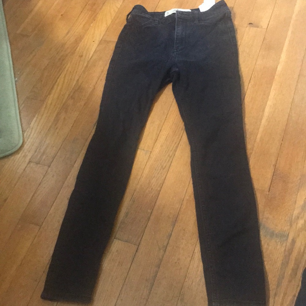 Black, high rise, jean leggings